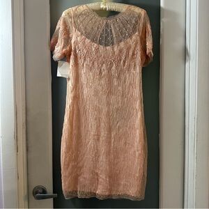 NWT Sara Boo Shimmering sequins pale pink Mini Dress
